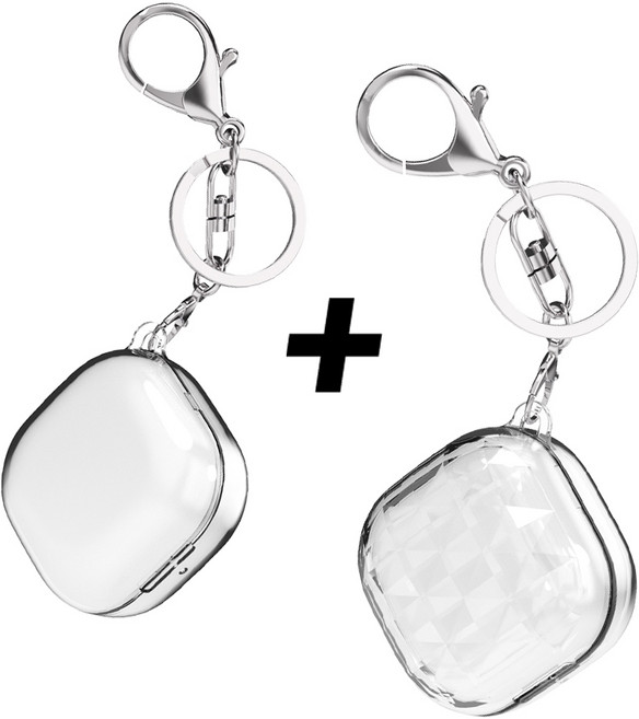 포카모리 갤럭시 버즈2프로/ 버즈2/ 버즈프로/ 버즈라이브 투명+크리스탈 케이스 1+1, 크리스탈투명1개+베이직투명1개