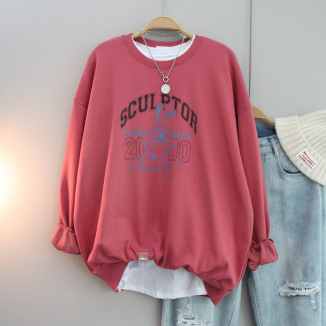 달콩 여성 빅사이즈 봄신상 클래스래빗오버핏맨투맨