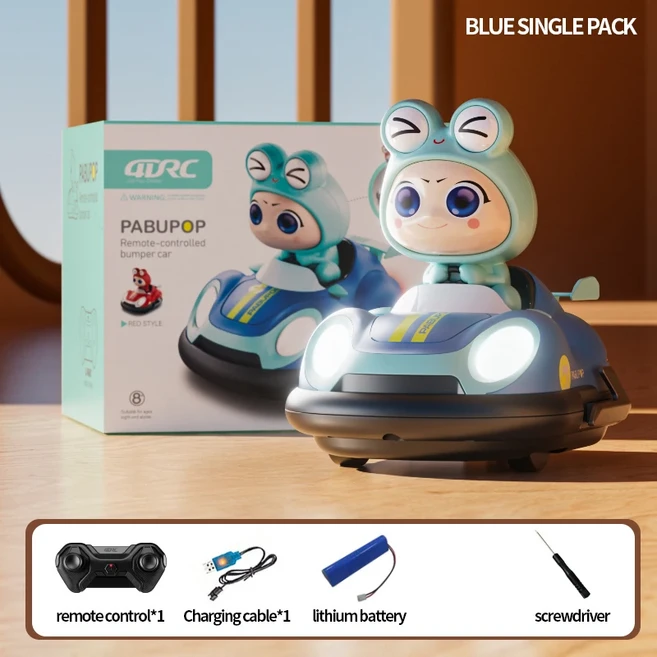 Y7 RC 장난감 2.4G 전투 범퍼 자동차 팝업 인형 충돌 바운스 방출 원격 제어 자동차 부모 자녀 게임 어린이, 04 One Blue Car