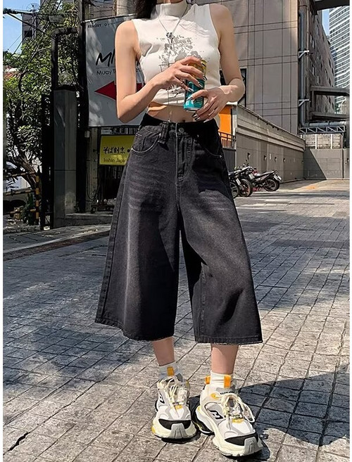 하이웨이스트 레트로 와이드 팬츠