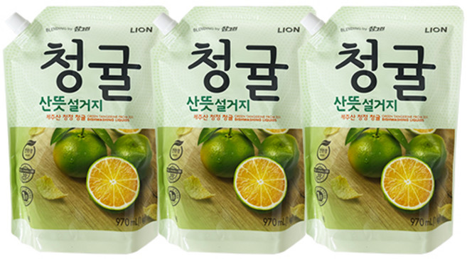 참그린 주방세제 청귤 산뜻 설거지 리필 1kg x3, 1L, 3개