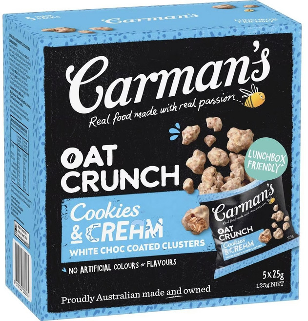 카르맨스 오트밀 크런치 쿠키 앤 크림, 1개, 125g