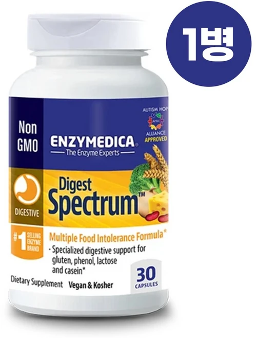 Enzymedica 다이제스트 스펙트럼 TM - 30캡슐, 30정, 1개 - 쿠팡