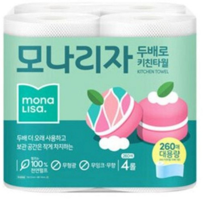모나리자 두배로 키친타올 260매*4롤, 1040매, 1개