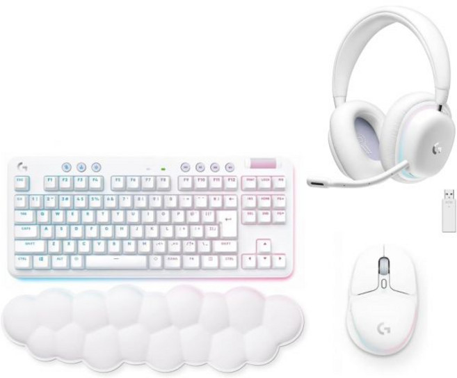 Logicool 로지쿨 G G705 Wireless Mouse LightSPEED Bluetooth Compatible with 2 Connections LIGHTSYNC RGB, オーロラコレクション_C. フルセット