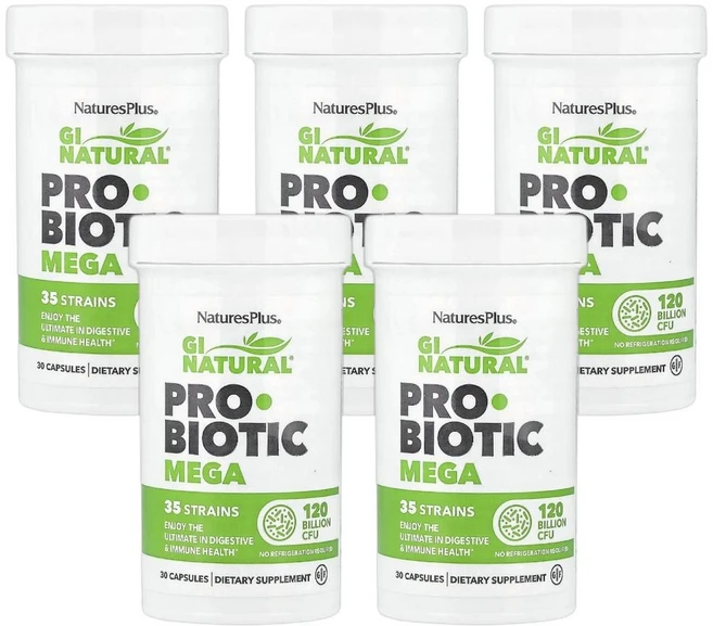 네이처스플러스 GI Natural 프로바이오틱 메가 1200억CFU 캡슐 30정 5개 - 쿠팡