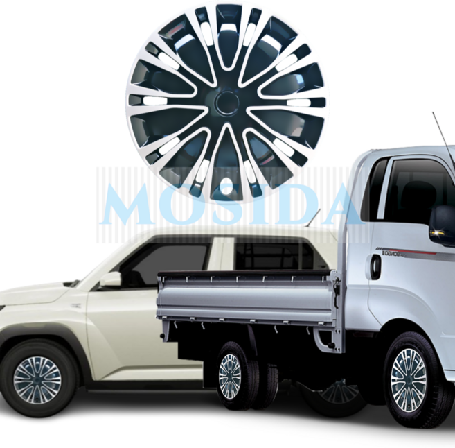 MOSIDA 15-12인치 휠커버 캐스퍼 포터2 봉고3 휠커버 셋트 타이어 휠캡 카라반 밴, 20. 13인치 AK 실버/블랙, 1개