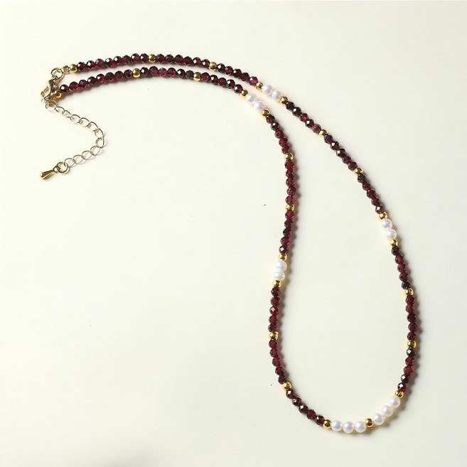 천연석 진주 목걸이 섬세한 목걸이 생일 선물 여자 친구 선물 공작석 청금석 공작석