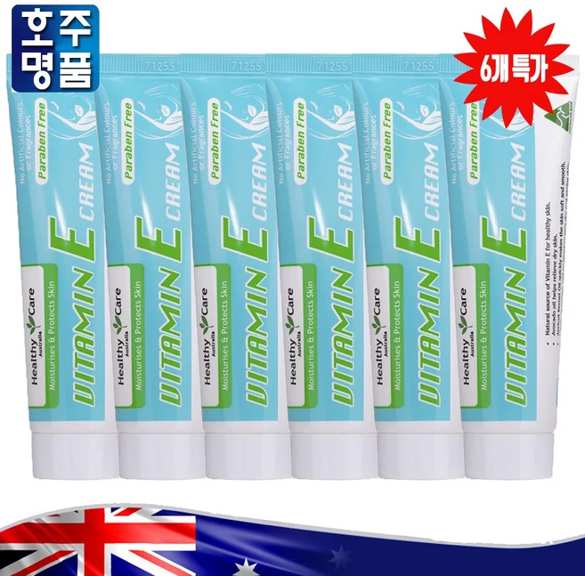 호주 직구 헬씨케어 비타민 E 크림 6통, 50g, 6개 - 쿠팡