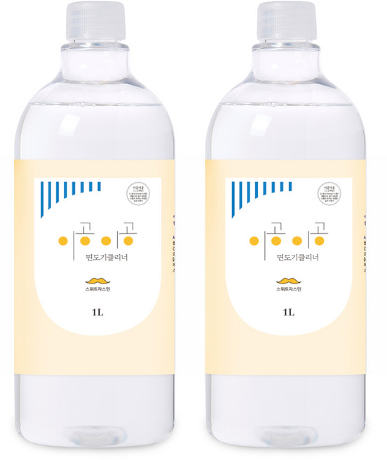 이공이공 면도기 세정제 1L 면도날 클리너 전기 면도기 세척 세정액, 이공이공 면도기세정제 1L 1+1 묶음-스위트자스민