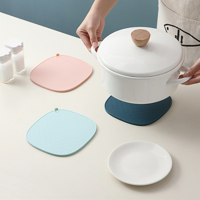 다오라인 파스텔 다기능 다용도 실리콘 냄비 받침, 핑크, 1개