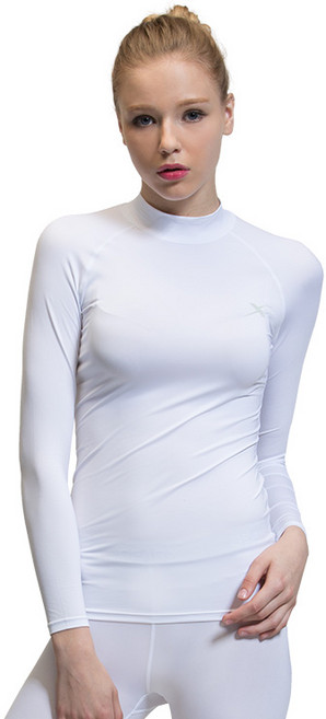 기어엑스 여성용 고급 여름 긴팔목넥 냉감 언더레이어 상의