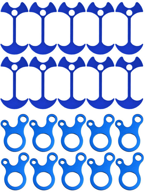 카라비너 캠핑고리 타프 텐트 삼각버클 고정버클 물병고리 고정집게 흡착판 로프라쳇, CAMP 5363(20개입)