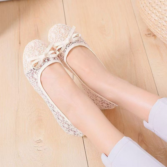 용태원 여성 봄여름 단화 펌프스 레이스 메쉬 플랫 라운드 토 슈즈202502141314