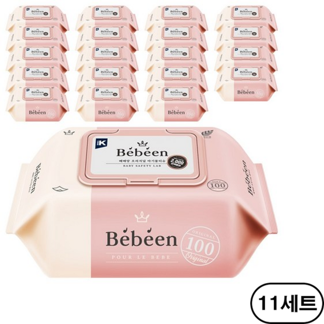 베베앙 오리지널 물티슈 캡형 52평량, 52g, 100매, 220개