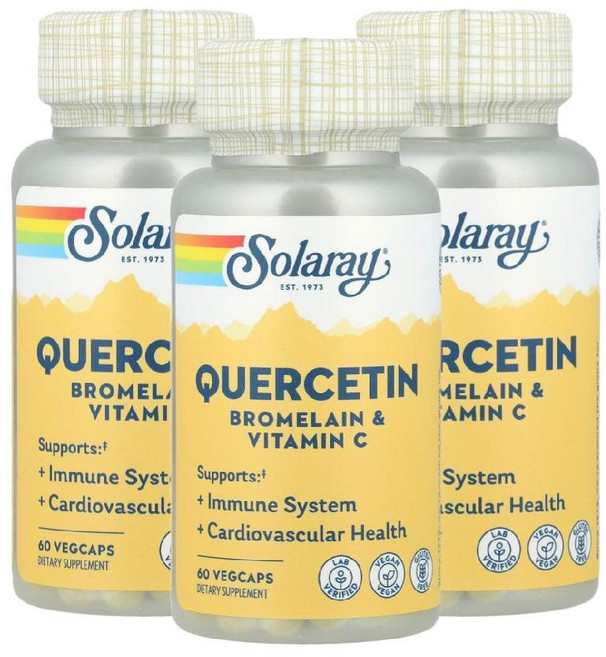 1+1+1 솔라레이 퀘르세틴 브로멜라인 비타민C 베지 캡슐 60정 비타민 바이타민 비타민c vitaminc