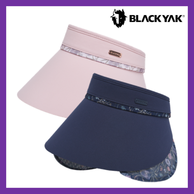 블랙야크 우먼플립선바이저 봄 여름 여성용 플라워패턴 선바이져 등산 트레킹 선캡 (23년), 네이비