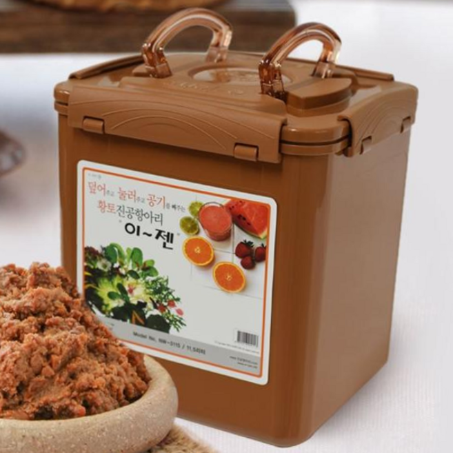 반찬통 이젠 진공항아리 11.5리터 사각 황토 밀폐용기, 본상품