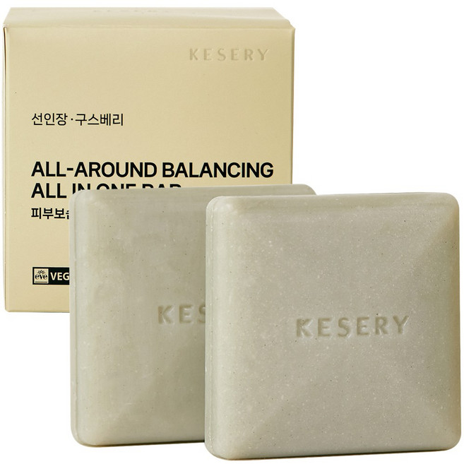 케세리 선인장 구스베리 퍼퓸 약산성 올인원바, 100g, 2개입