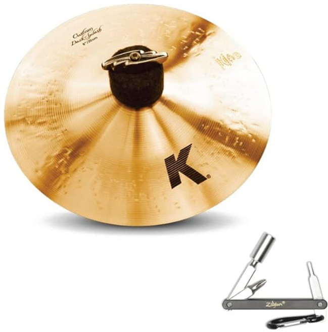 Avedis Zildjian Company Zildjian K0930 8インチ K 커스텀 다크 스플래시 드럼세트 페이퍼 박형 심벌즈 소프트 Vol ZKEY 포함, 1개