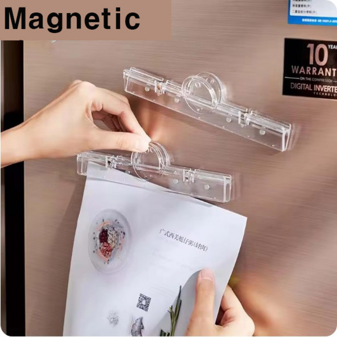 냉장고에 붙는 마그네틱 투명 파일 홀더 강력한 자석형 다기능, 1개