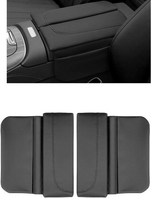 메르세데스-벤츠 GLCL 300 350e X254 2023-2025 인테리어 액세서리용 가죽 센터 콘솔 암레스트 커버 카시트 정리함을 위한 측면 수납 포켓이 있는 업그레이드된 보호, for 2024-2025