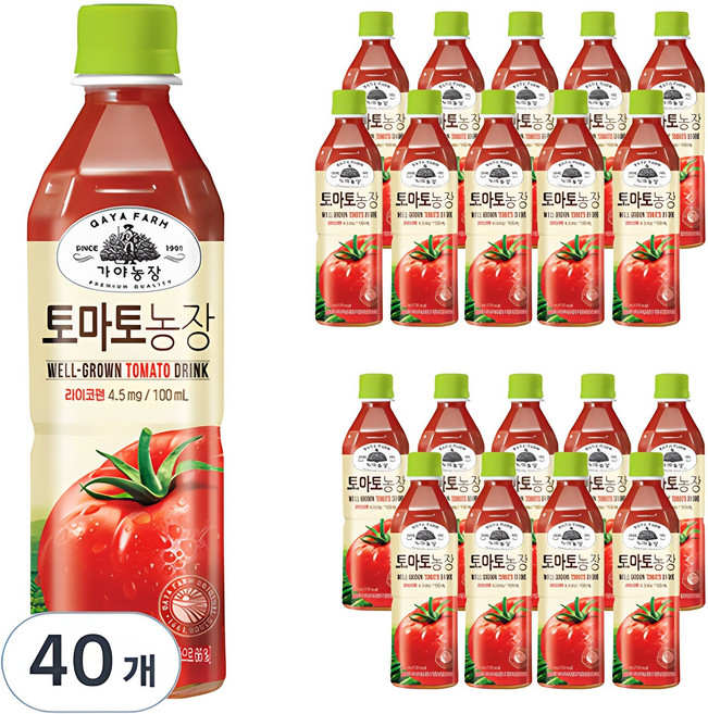 가야농장 토마토 주스, 500ml, 40개