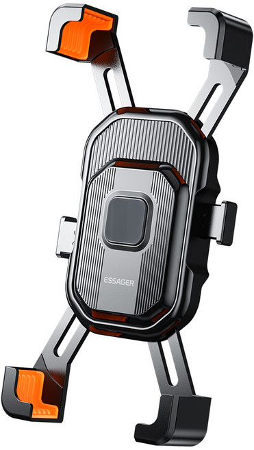 Essager 흔들림없는 자전거 휴대폰 거치대 360도 회전 바이크 핸드폰 거치대, 수평 핸들, 블랙, 1개