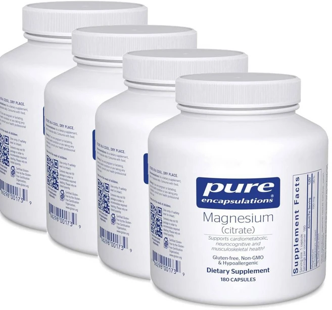 퓨어인캡슐레이션 마그네슘 (시트레이트) 캡슐 Pure Encapsulations Magnesium (Citrate), 180정, 4개 - 쿠팡