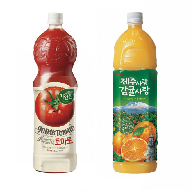 자연은 토마토 1.5Lx6펫+제주사랑 감귤사랑 1.5Lx6펫, 12개, 1.5L