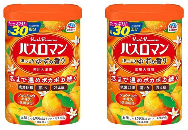Earth 배쓰로맨스 유자향 입욕제 600g 2개