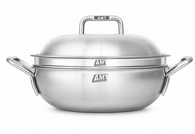 AMT 316Ti 통5중 샤프 파티웍, 28cm, 실버, 1개