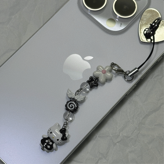 블랙 쿠앤크 키티 키링 산리오 키링, 1개, Black (블랙키티)