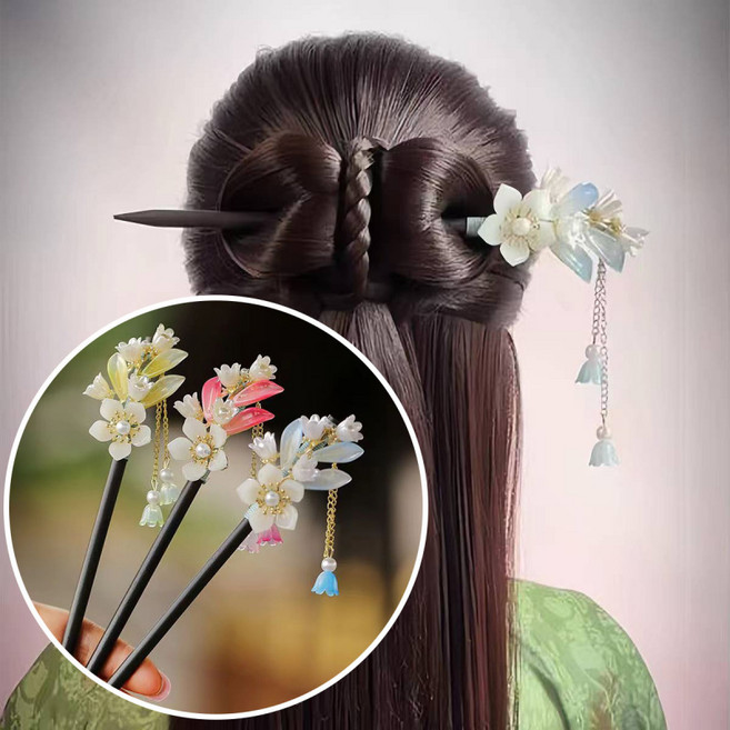ZMBIRD 3종세트 나무 꽃 한복 고급 비녀 N2056