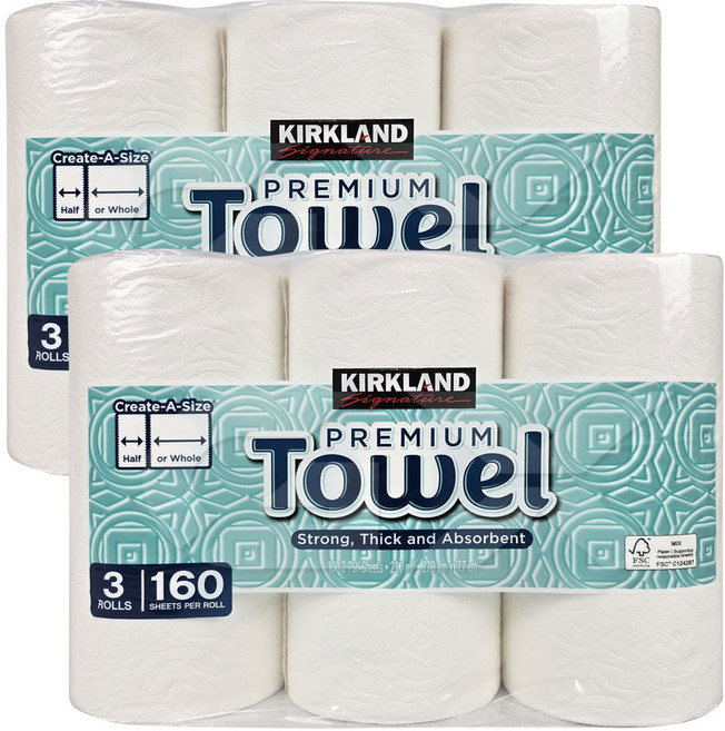 흡수력 짱! 도톰 코스트코 키친타올 160매 X 6롤, 6개