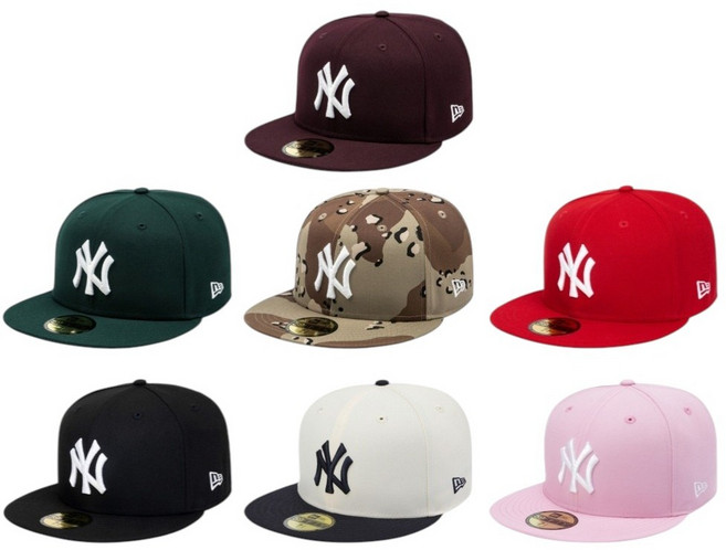 [백화점매장판] 뉴에라 모자 MLB 뉴욕 양키스 베이직 피티드캡 색상 7종 택1