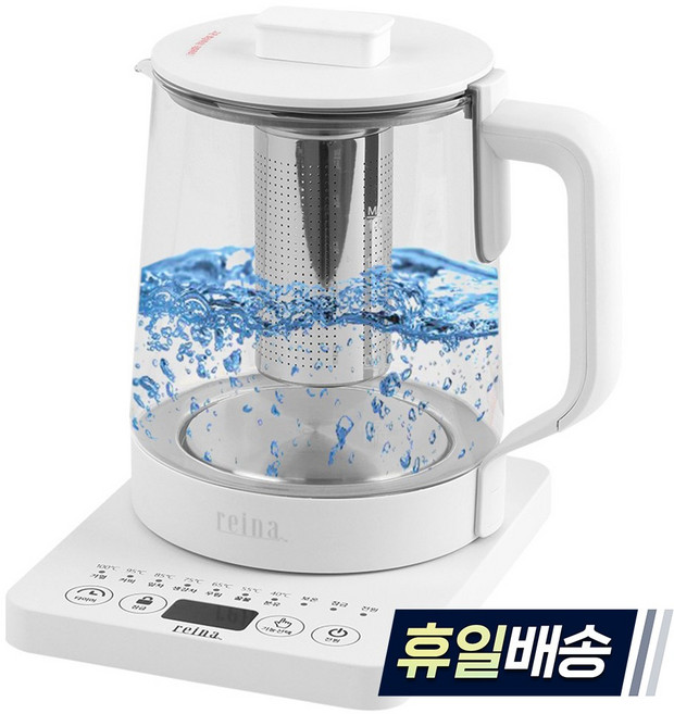 [내일도착] 레이나 무선포트 RP-T2507 유리 티포트 SUS304 스텐 1.8L 타이머 보온, 없음
