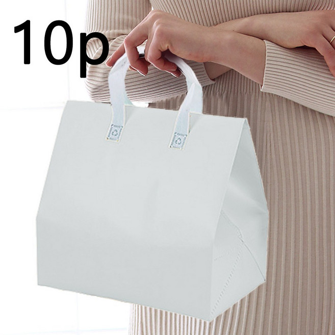 PARAGS 다용도 보온 보냉 쇼핑백, 10개, 화이트