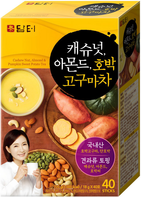 담터 캐슈넛 아몬드 호박고구마차, 18g, 40개입, 1개