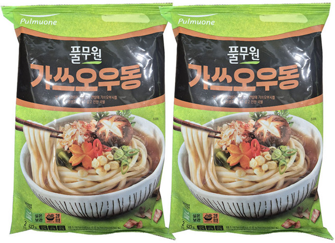 풀무원 가쓰오우동 2인분, 422g, 2개