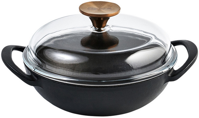 베카 시즈닝 무쇠 알라딘팟 (유리뚜껑포함), 1개, 20cm