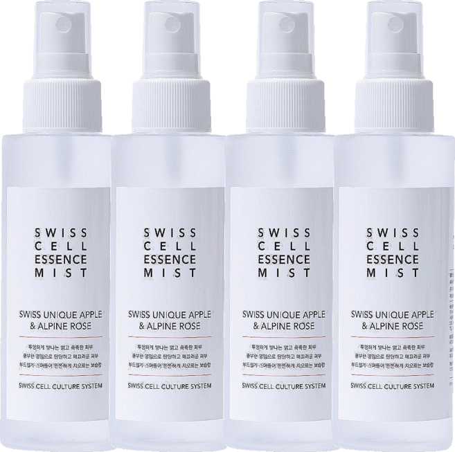 스위스 셀 / 줄기세포 배양 액 함유 / 수분 미백 탄력 에센스 미스트 125ml 4개
