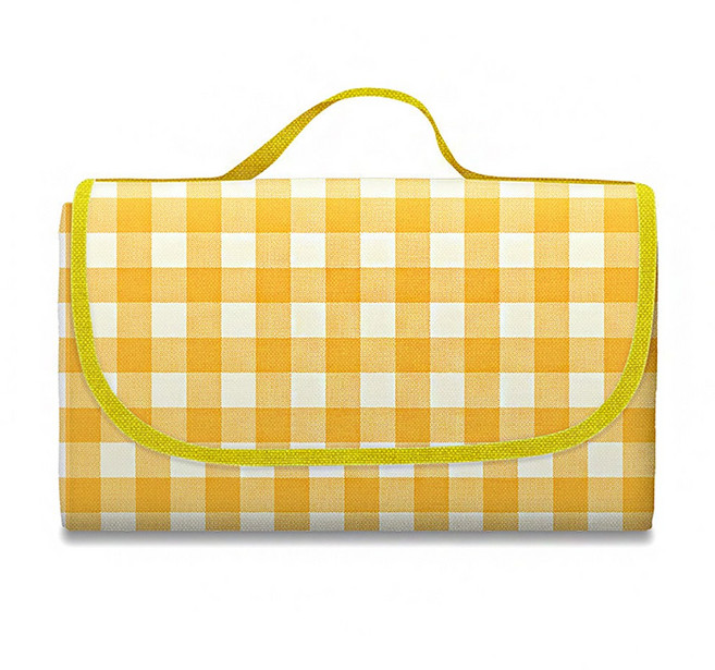 부직포 풀체크 피크닉 돗자리 대형, 배색 옐로우