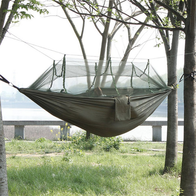 더문샵 카키 쉘터 캠핑 모기장 해먹 공중텐트 캠핑침대 모기장해먹그네 공중쉘터 해충차단