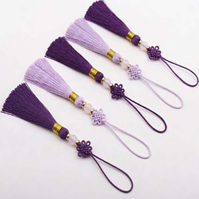 보라빛담 미니 전통노리개 5개입 보라색 연보라색 혼합색상 전통매듭노리개 외국인선물 키링 가방장식 굿즈 악세서리