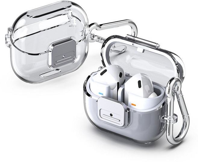 삼성 갤럭시 버즈3 / 버즈3 프로 카라비너 클립 케이스 클리어 하드, 투명, 1개