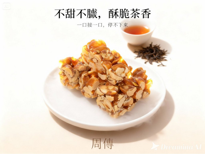 周傳 紅烏龍茶香花生酥, 3個, 200g