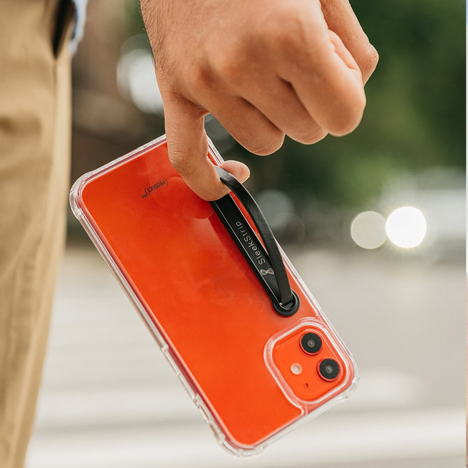 프리미엄 슬릭스트립 2세대 폰스트랩 스마트폰 거치대 핸드폰 휴대폰 핸드스트립, PU, 건메탈 블랙마블 SGP-BSGM-GMBBK, 1개