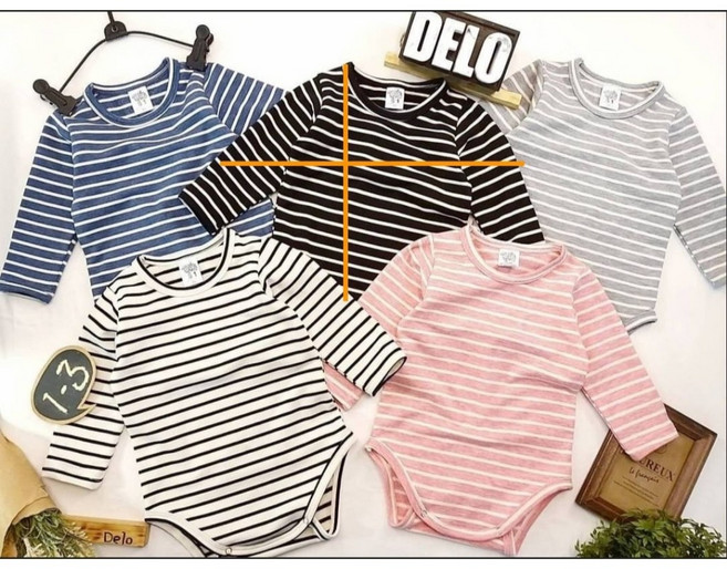 Abby & Babysuit 嬰兒圓領條紋包屁衣