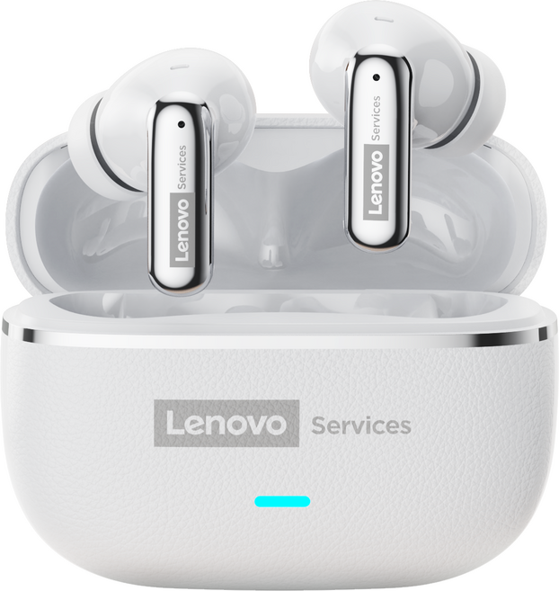 레노버 가죽 이어셋 블루투스 6.0 무선 서라운드 사운드 게임 뮤직 듀얼 모드 저지연 LE208, 흰색, a